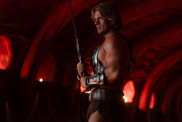 Nicholas Galitzine wields a sword in Masters of the Universe.