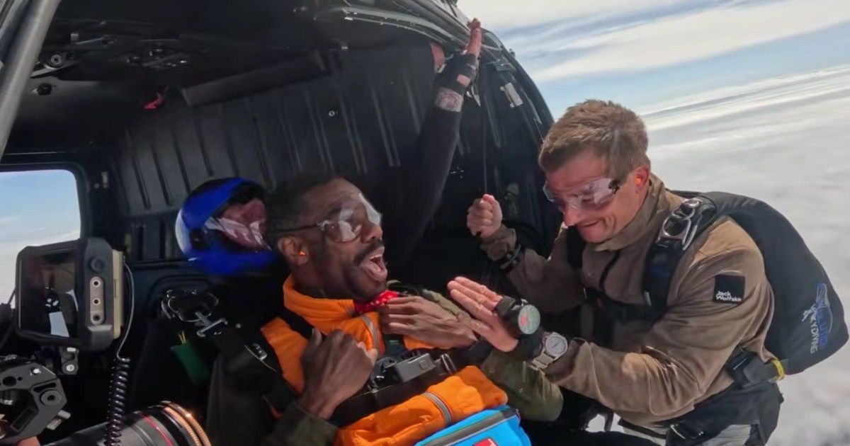 Watch Colman Domingo Take on Extreme Skydiving Challenge With Bear Grylls