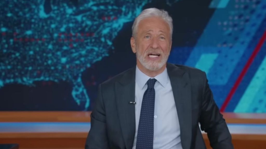 Jon Stewart Mocks Donald Trump's Meet the Press Exit: 'Fragile Man-Baby'