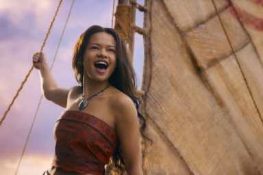 Moana sails a ship.