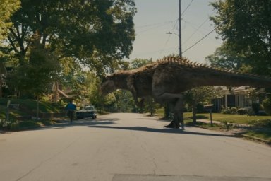 Dinosaurs Invade the Suburbs in Exciting New The End of Oak Street Posters