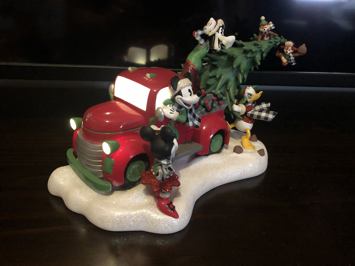 Mickey Mouse and Friends Light-Up Red Truck Holiday Figurine