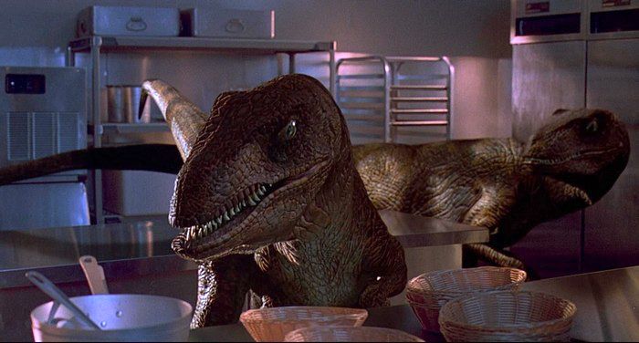 Velociraptors in Jurassic Park (1993)