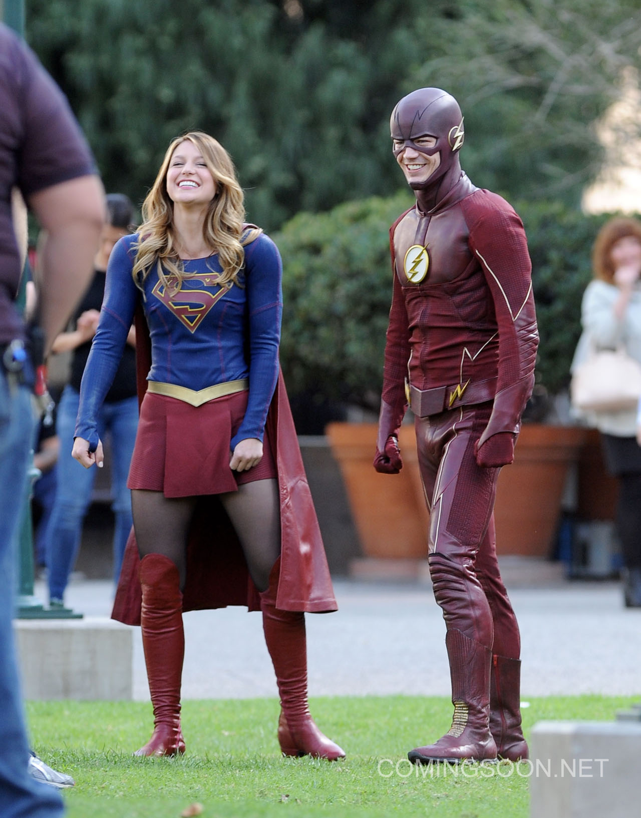 The Flash on the Supergirl Set
