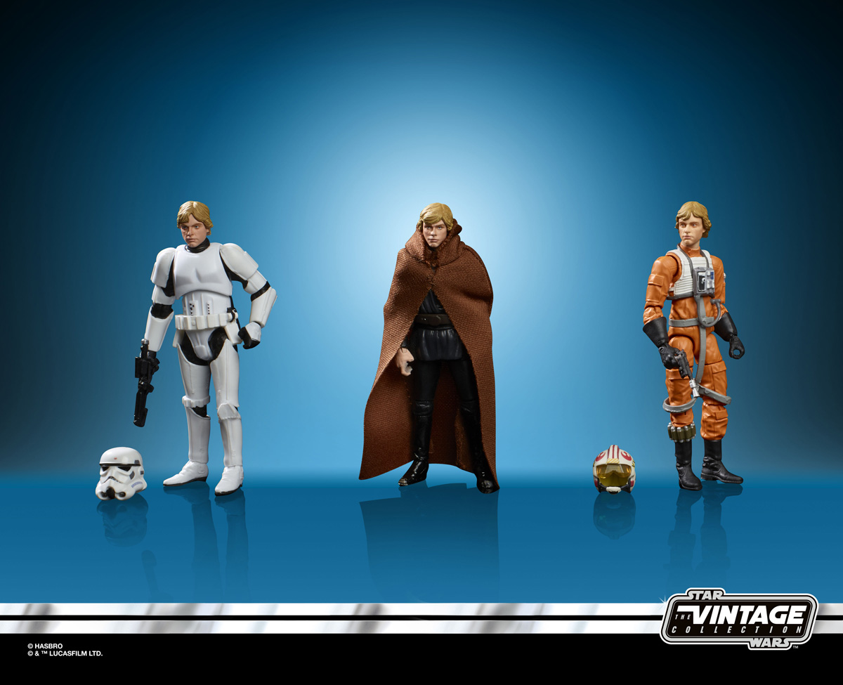 Star Wars The Vintage Collection 3 75 Inch Original Trilogy Luke Skywalker Jedi Destiny Figure Set Oop 1