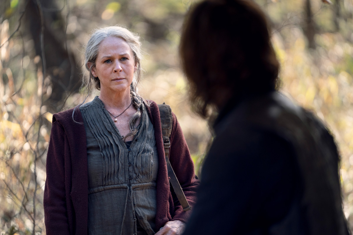 Norman Reedus as Daryl Dixon, Melissa McBride as Carol Peletier - The Walking Dead _ Season 10 - Photo Credit: Eli Ade/AMC