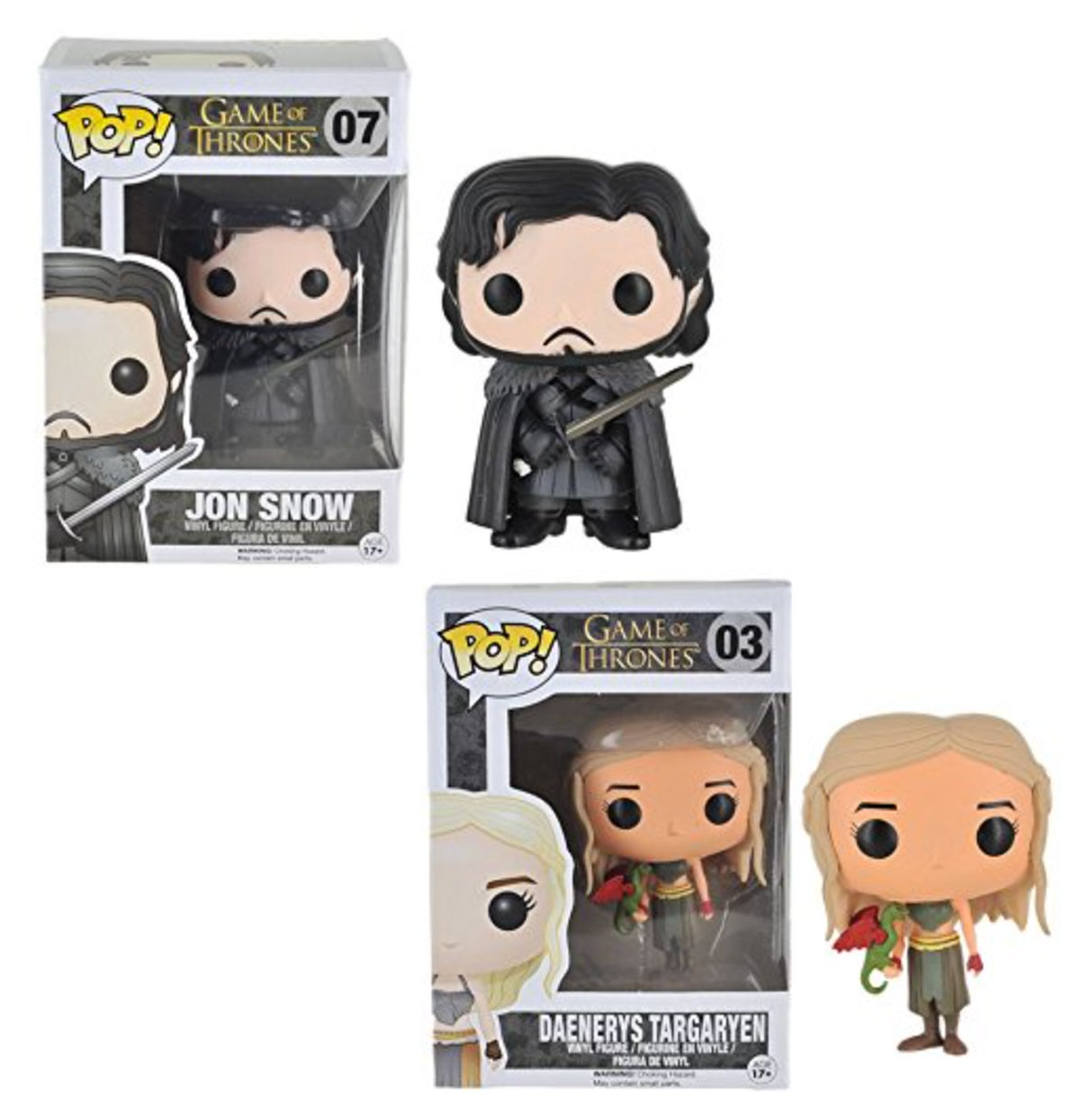 Game of Thrones Pop Vinyl Figure Bundle Set: Daenerys Targaryen and Jon Snow